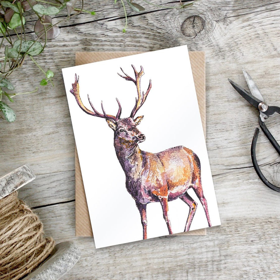Antlers at Dusk Stag card