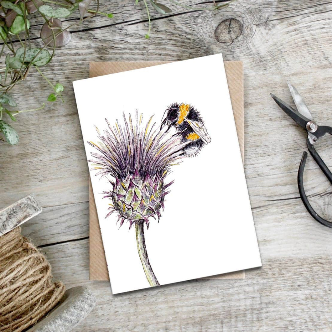 Thistle Bee Card