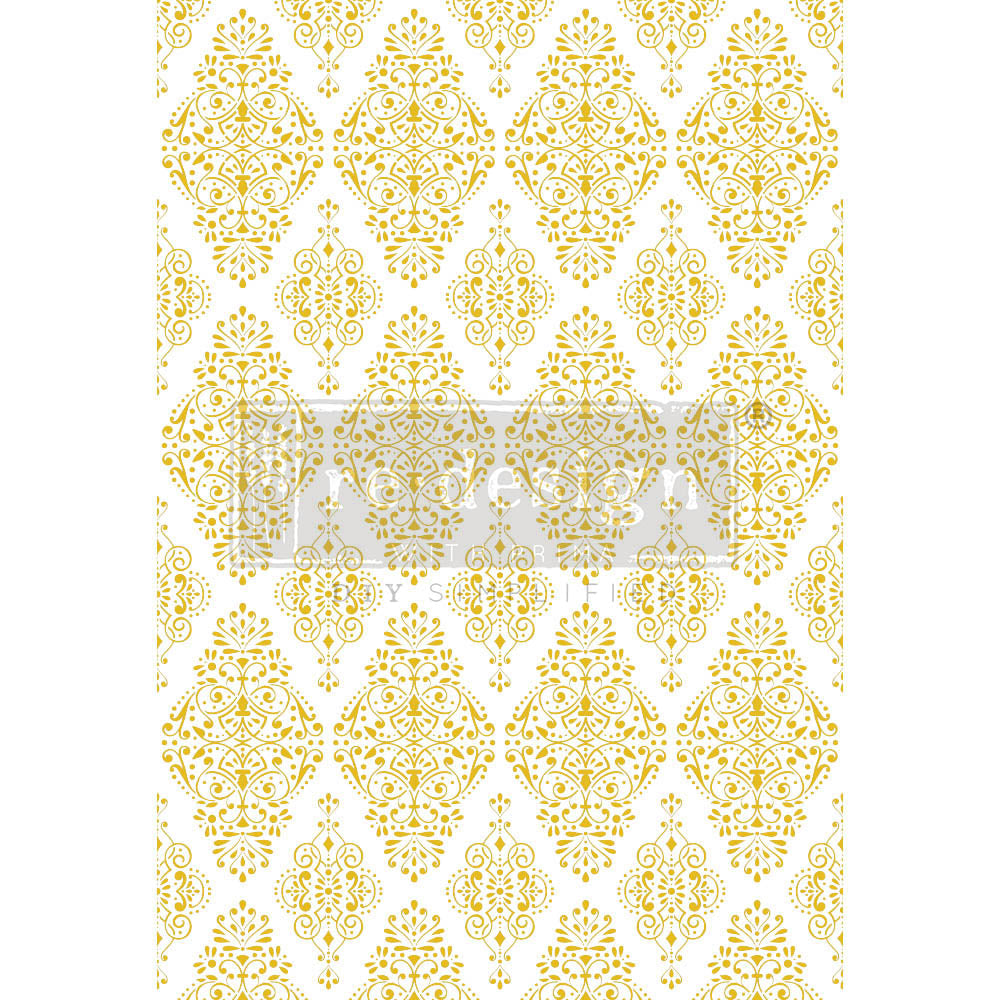 Kacha Gold Damask Redesign with Prima Decor Transfers