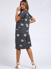 Load image into Gallery viewer, Italian Linen Polka Dot Front Pocket Dress
