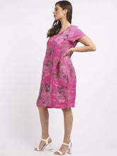 Load image into Gallery viewer, Italian Linen Floral Print Side Ribbed Dress
