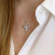 Load image into Gallery viewer, Sterling silver and crystal bee necklace
