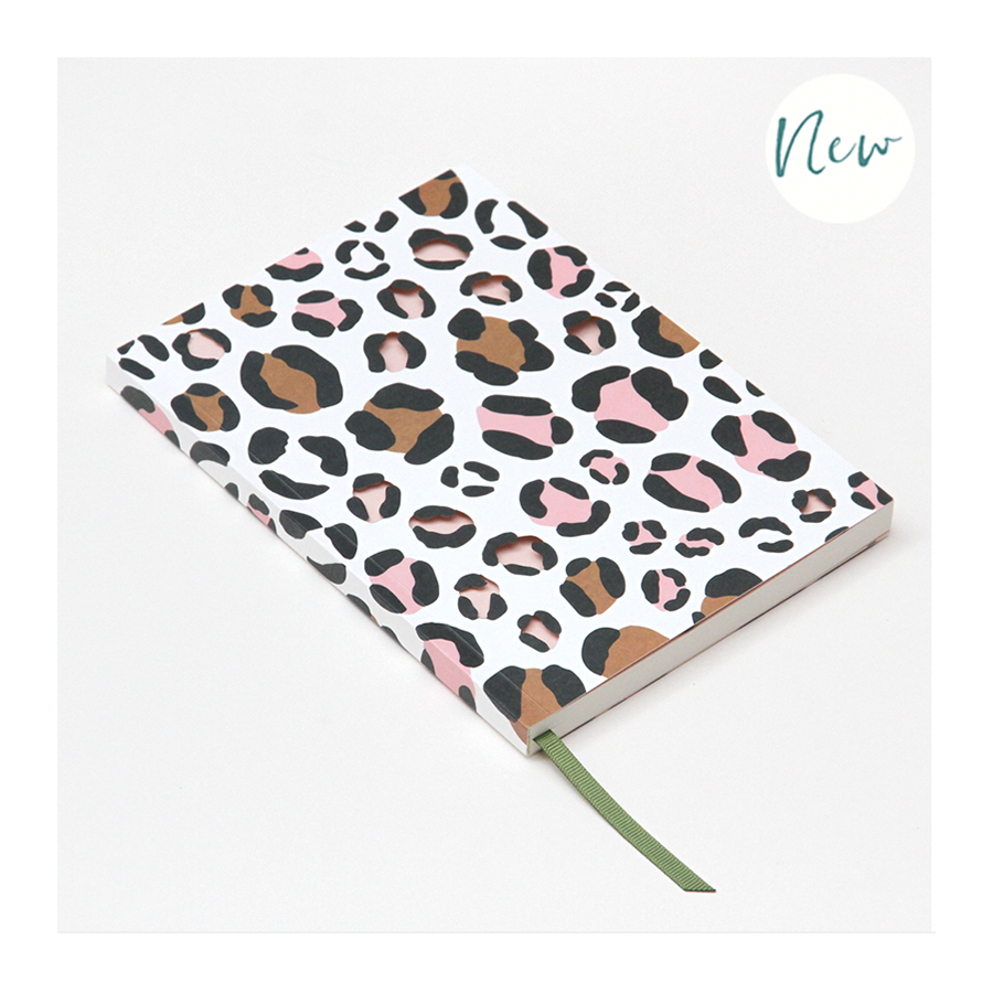Pink Leopard Cut Out Softback Notebook