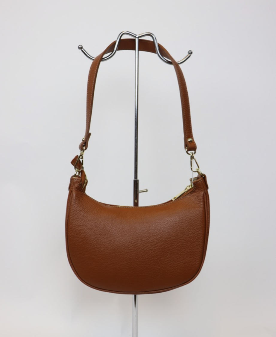 Leather Shoulder Moon Shape Bag