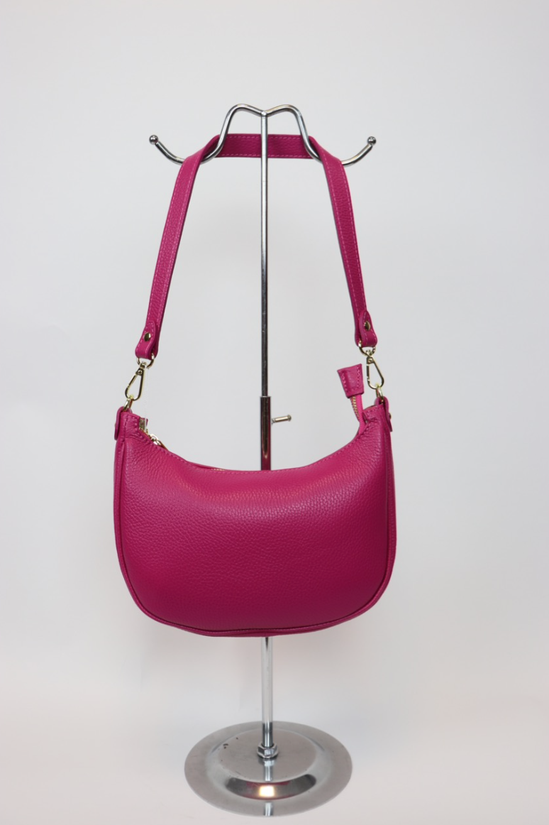 Leather Shoulder Moon Shape Bag