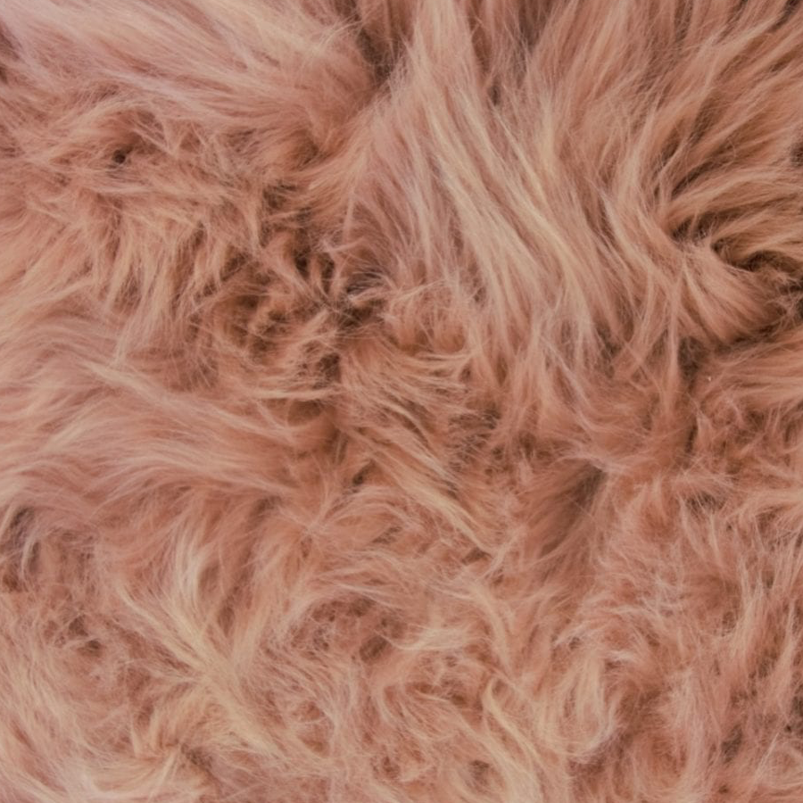 Sheepskin Rug Long Wool Dark Pink