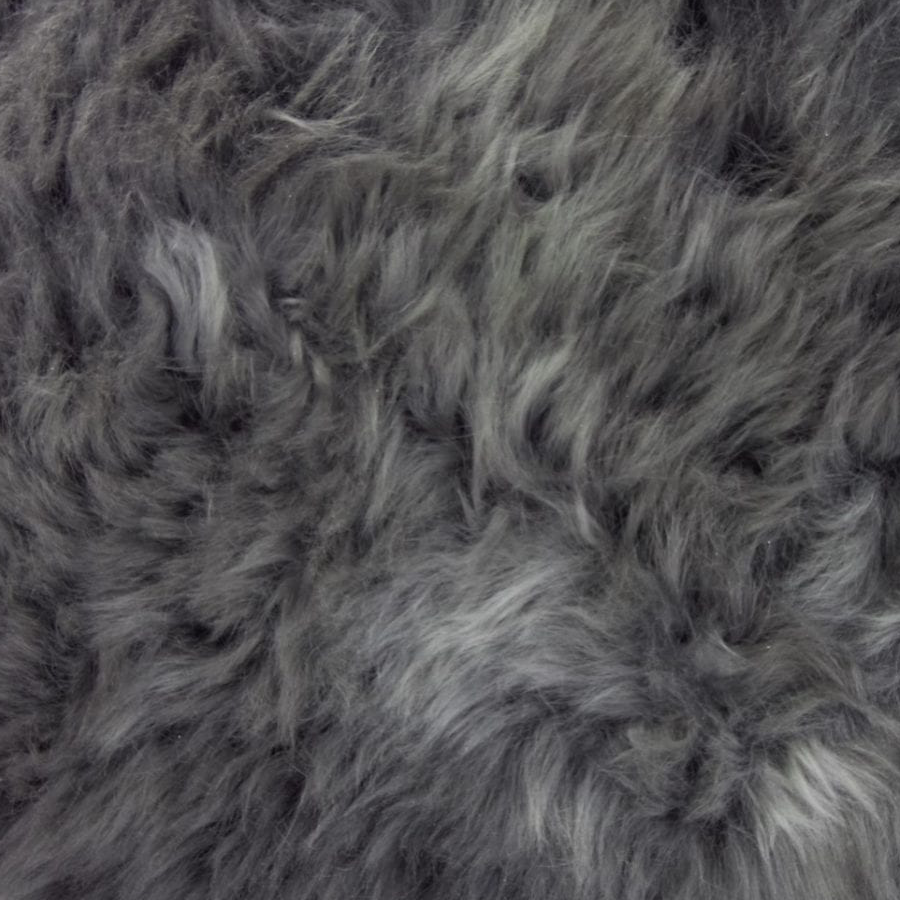 Sheepskin Rug Long Wool Grey