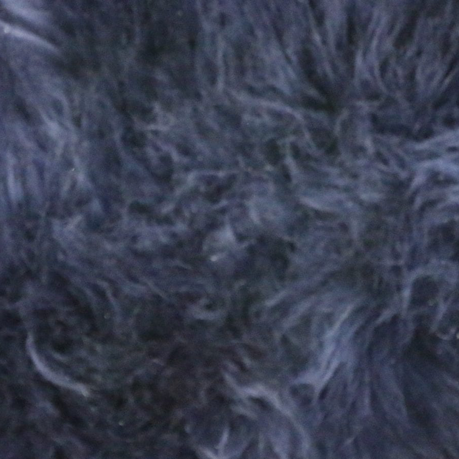 Sheepskin Rug Long Wool Navy Blue