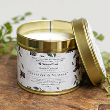 Load image into Gallery viewer, Lavender &amp; Verbena Candle in a Matt Gold Tin

