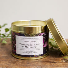 Load image into Gallery viewer, Pomegranate Noir &amp; Mulberry Candle in Matt Gold Tin
