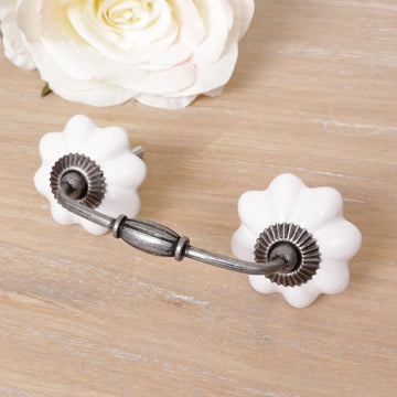 Twin White Drawer Handle