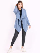 Load image into Gallery viewer, Italian Plain Knitted Open Front Shawl Collar Lagenlook Cardigan
