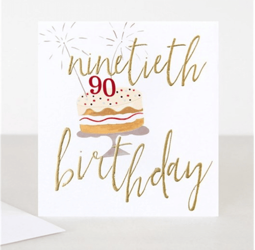 Cake 90th Birthday Card - Little Gems Interiors