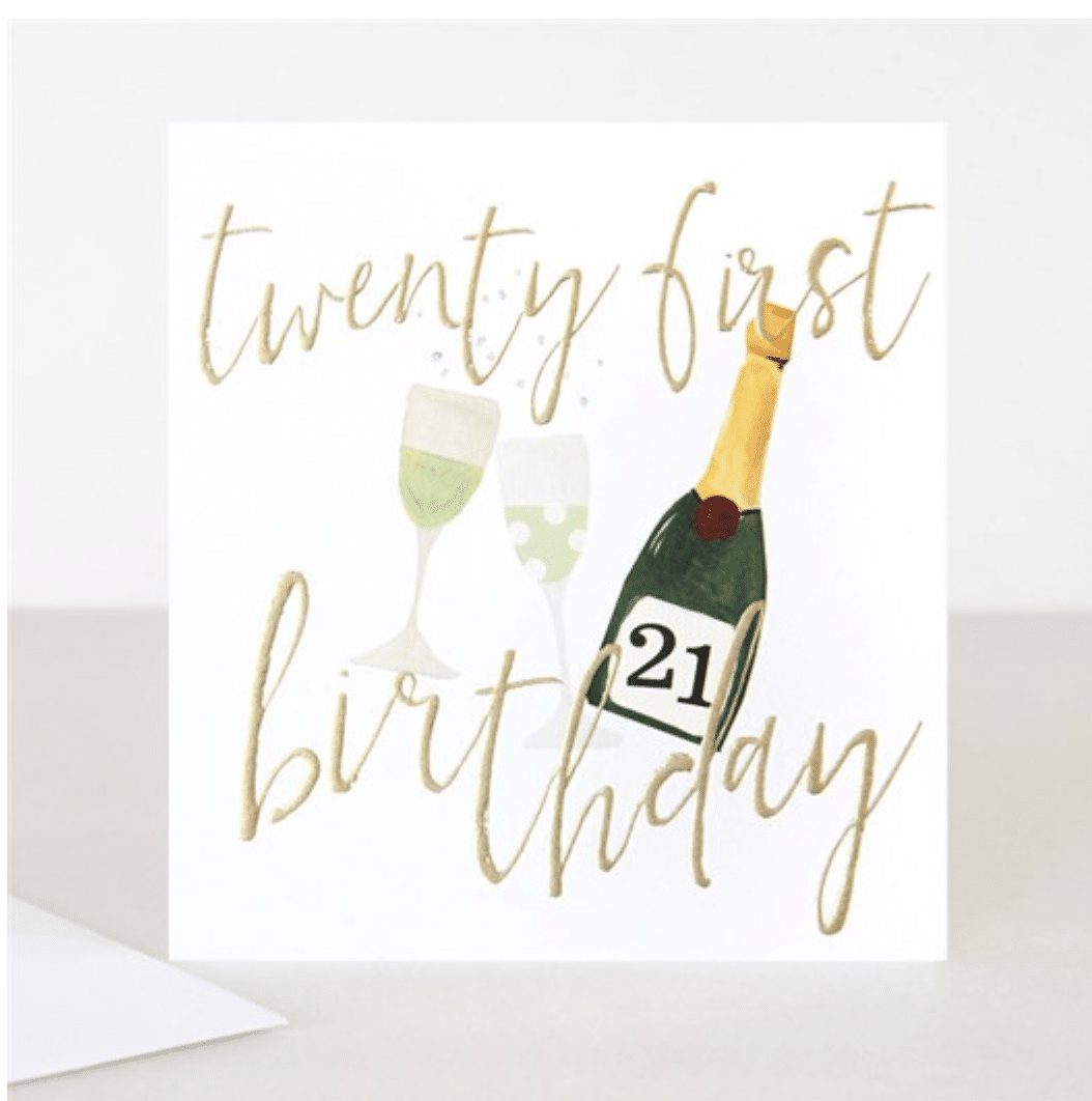 Bubbles 21st Birthday Card - Little Gems Interiors