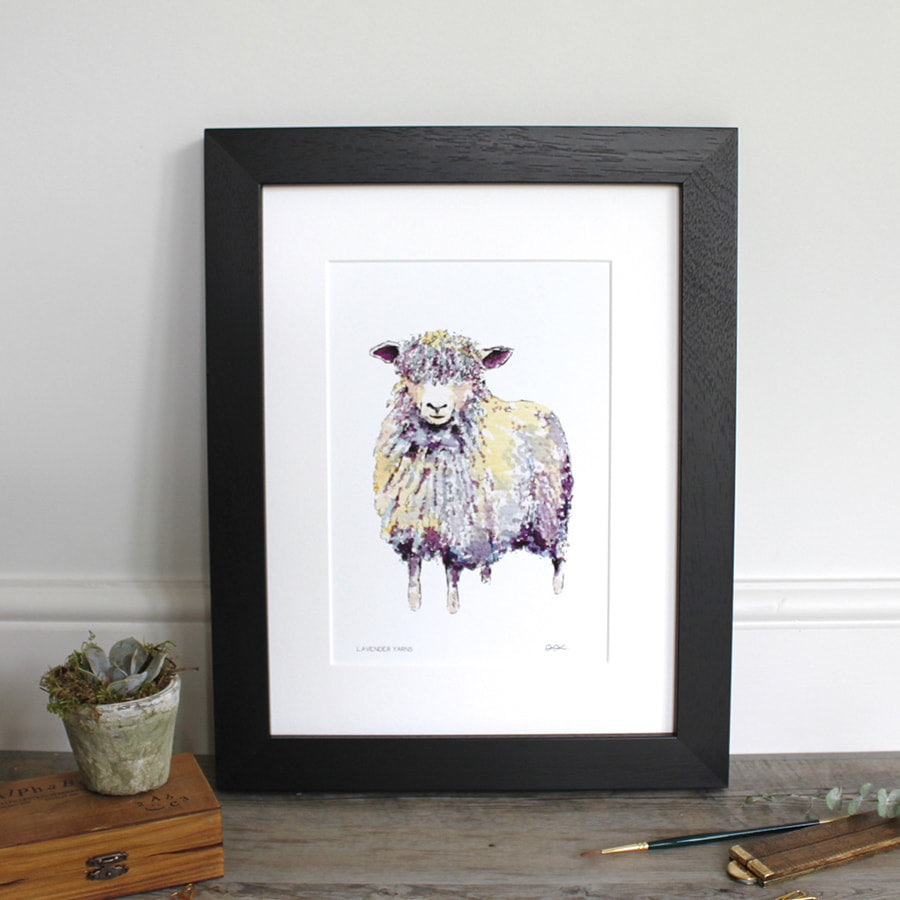 Lavender Yarns Longwool Sheep 12×16″ mounted fine art print - Little Gems Interiors