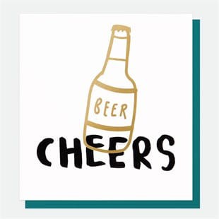 Cheers Beer Bottle Card - Little Gems Interiors