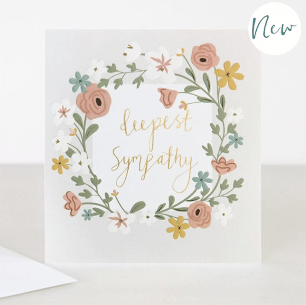 Deepest Sympathy Floral Garland Card - Little Gems Interiors