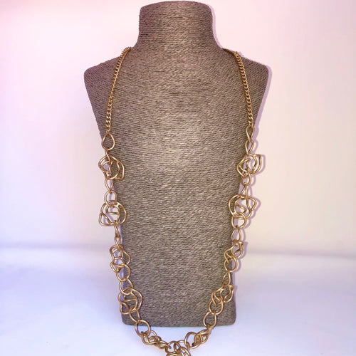 Squiggle Gold Tone Necklace - Little Gems Interiors