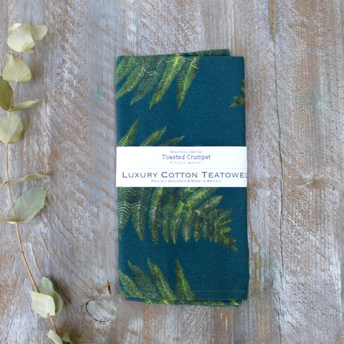 Woodland Fern Noir Tea Towel - Little Gems Interiors
