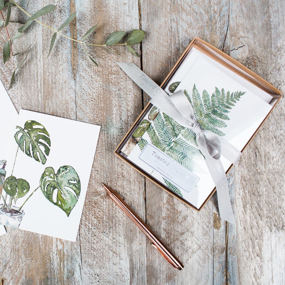 Greenery Boxed Set of 8 mixed notecards - Little Gems Interiors