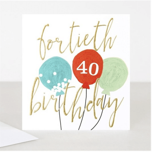 Balloons 40th Birthday Card - Little Gems Interiors