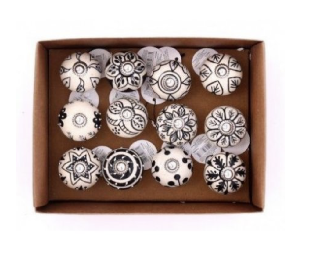 Rustic Black and Cream Door Knobs - Little Gems Interiors
