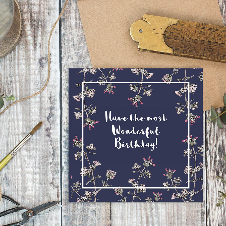 Have the Most Wonderful Birthday (Navy) card - Little Gems Interiors
