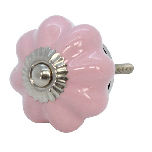 Door Knob - Ceramic Flower Pink - Little Gems Interiors