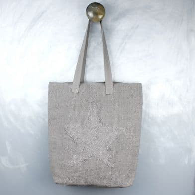 Grey Star Cotton Bag - Little Gems Interiors