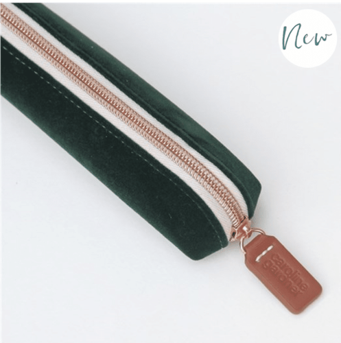 Green Velvet Small Pencil Case - Little Gems Interiors