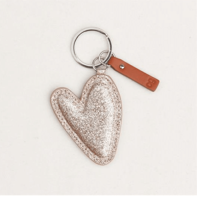 Glitter Heart-Shaped Keyring - Little Gems Interiors