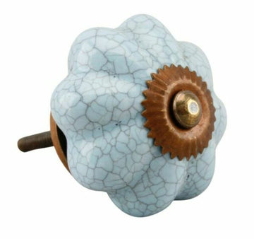 Crackle Glaze Pale Blue Ceramic Knob