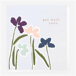 Get Well Soon Lilac Floral Card